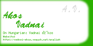 akos vadnai business card